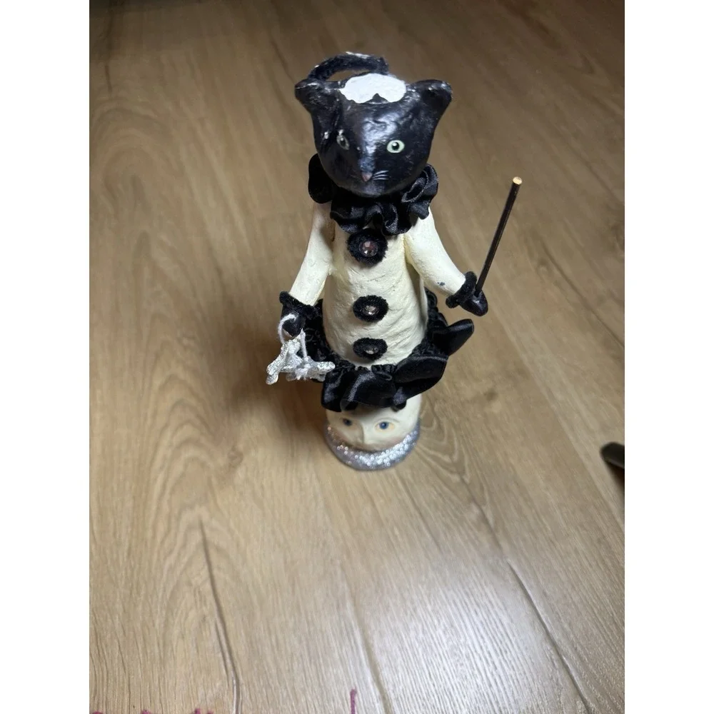 Halloween Cat W Dangling Stars Moon Face By Heather Myers Harvey 11